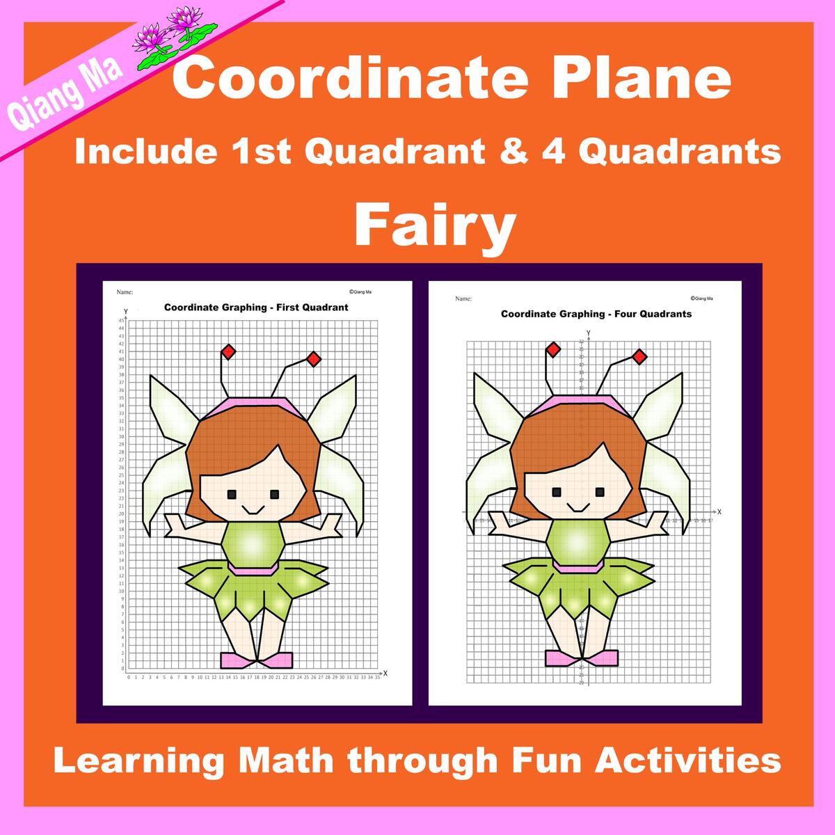 Halloween Coordinate Plane Graphing Picture Fairy Made By Teachers