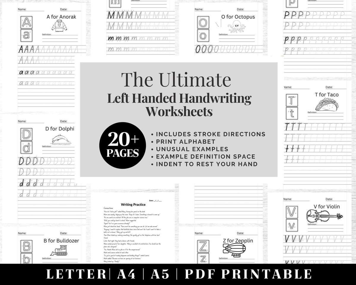 Handwriting Practice Worksheets Printable Neat Handwriting Workbook Left Handed Adult Hand Lettering Workbook Penmanship Practice Handwriting Practice Worksheets Printable Neat Handwriting Workbook Left Handed Adult Hand Lettering Workbook Penmanship Practice
