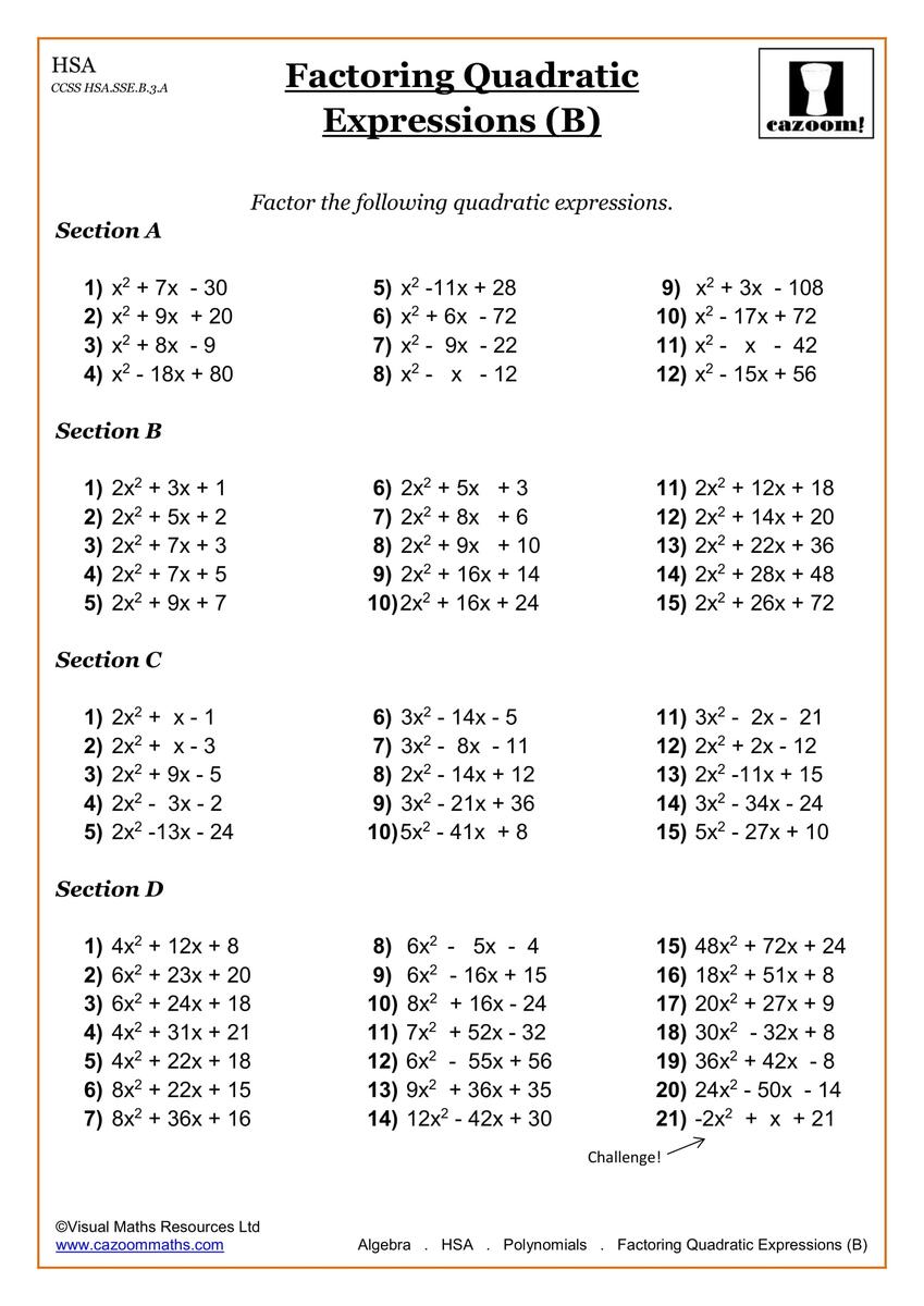 High School Math Worksheets Math Worksheets PDF Cazoom Math Basic Algebra Worksheets