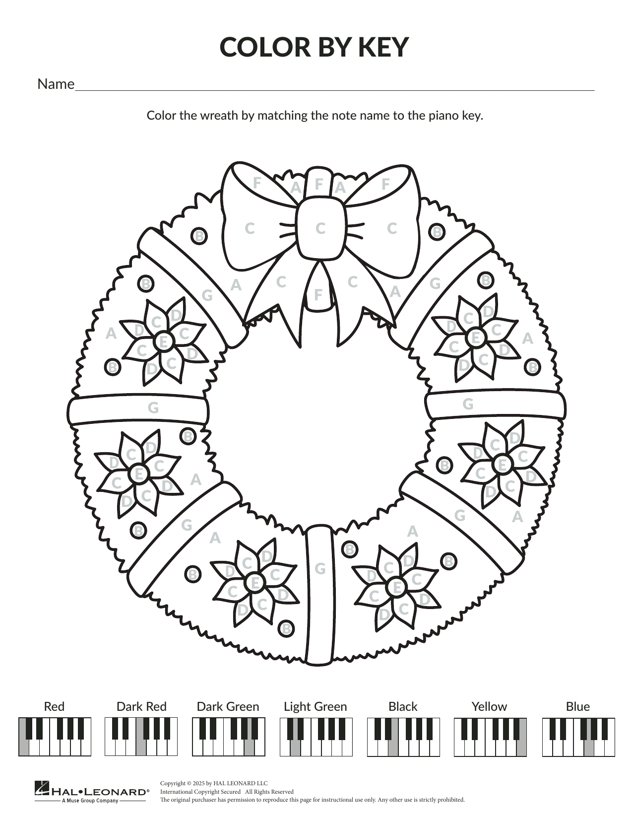 Holiday Color By Key Wreath By Brittany McCorriston Sheet Music For Theory Worksheet At Sheet Music Direct Holiday Color By Key Wreath By Brittany McCorriston Sheet Music For Theory Worksheet At Sheet Music Direct