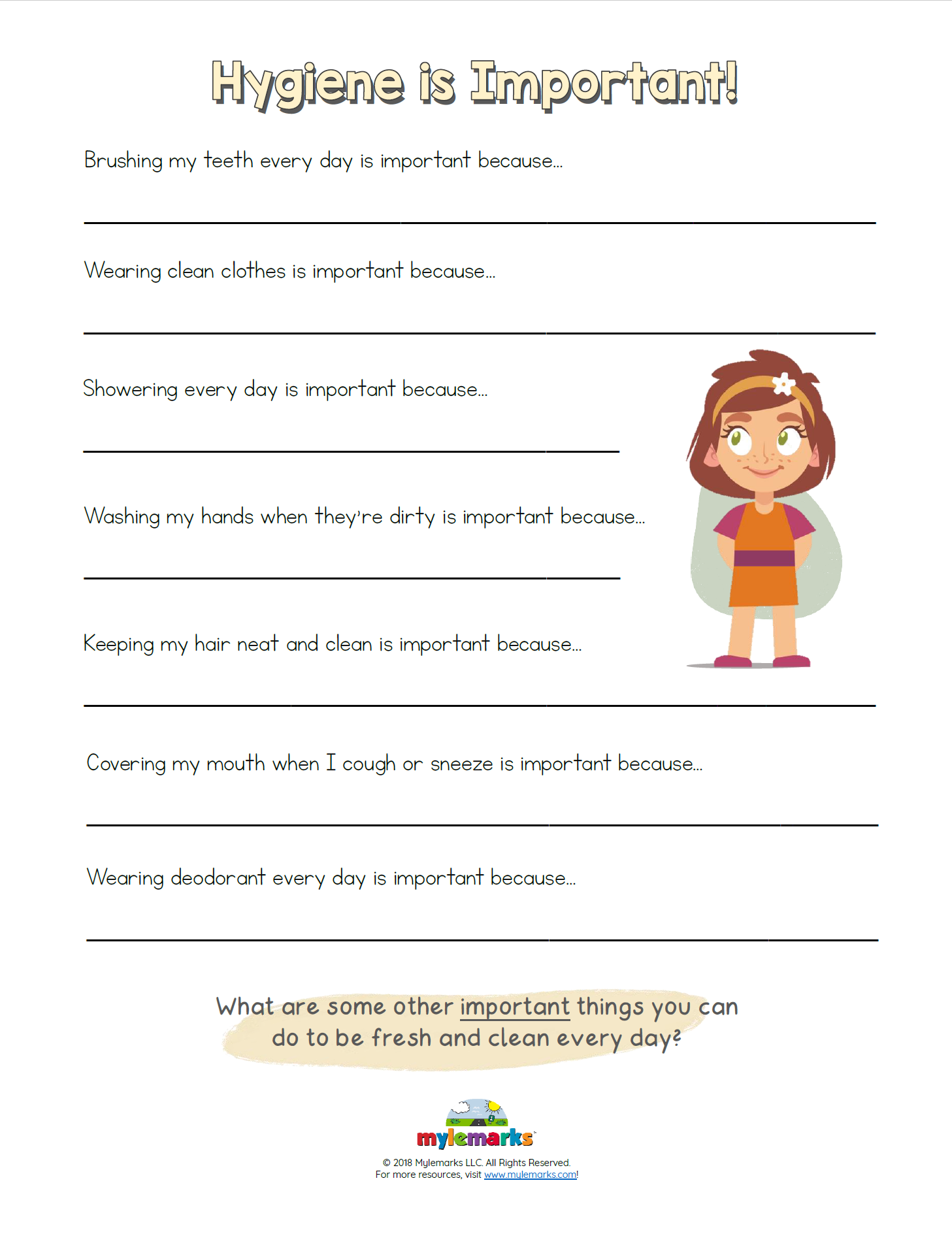 Personal Hygiene Worksheet WordMint