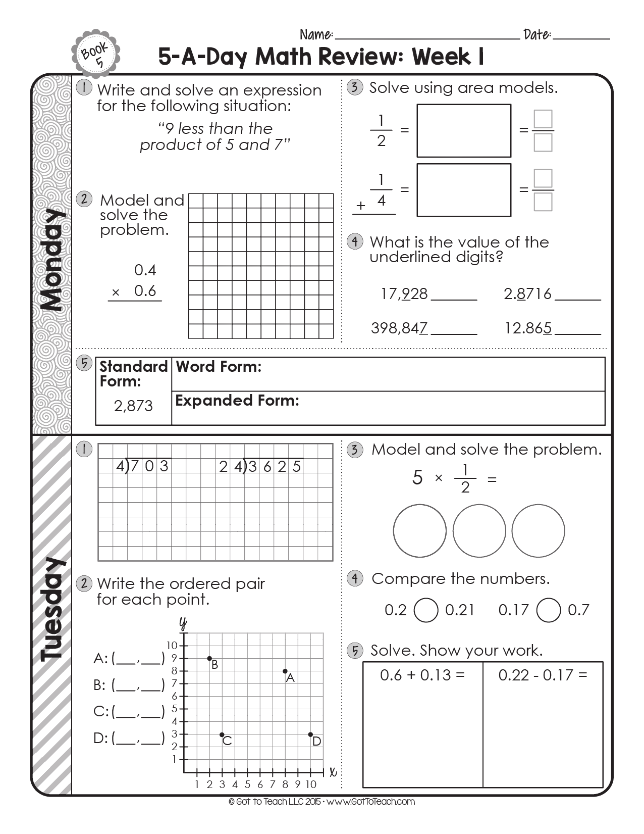 Interactive 5th Grade Math Review Worksheets Engaging Practice For Elementary Students