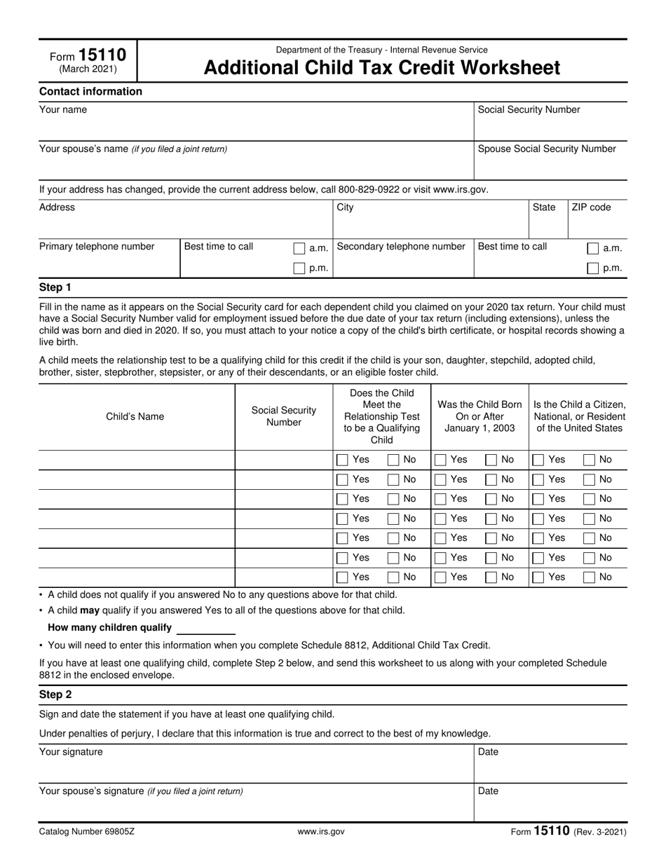 IRS Form 15110 Fill Out Sign Online And Download Fillable PDF Templateroller IRS Form 15110 Fill Out Sign Online And Download Fillable PDF Templateroller