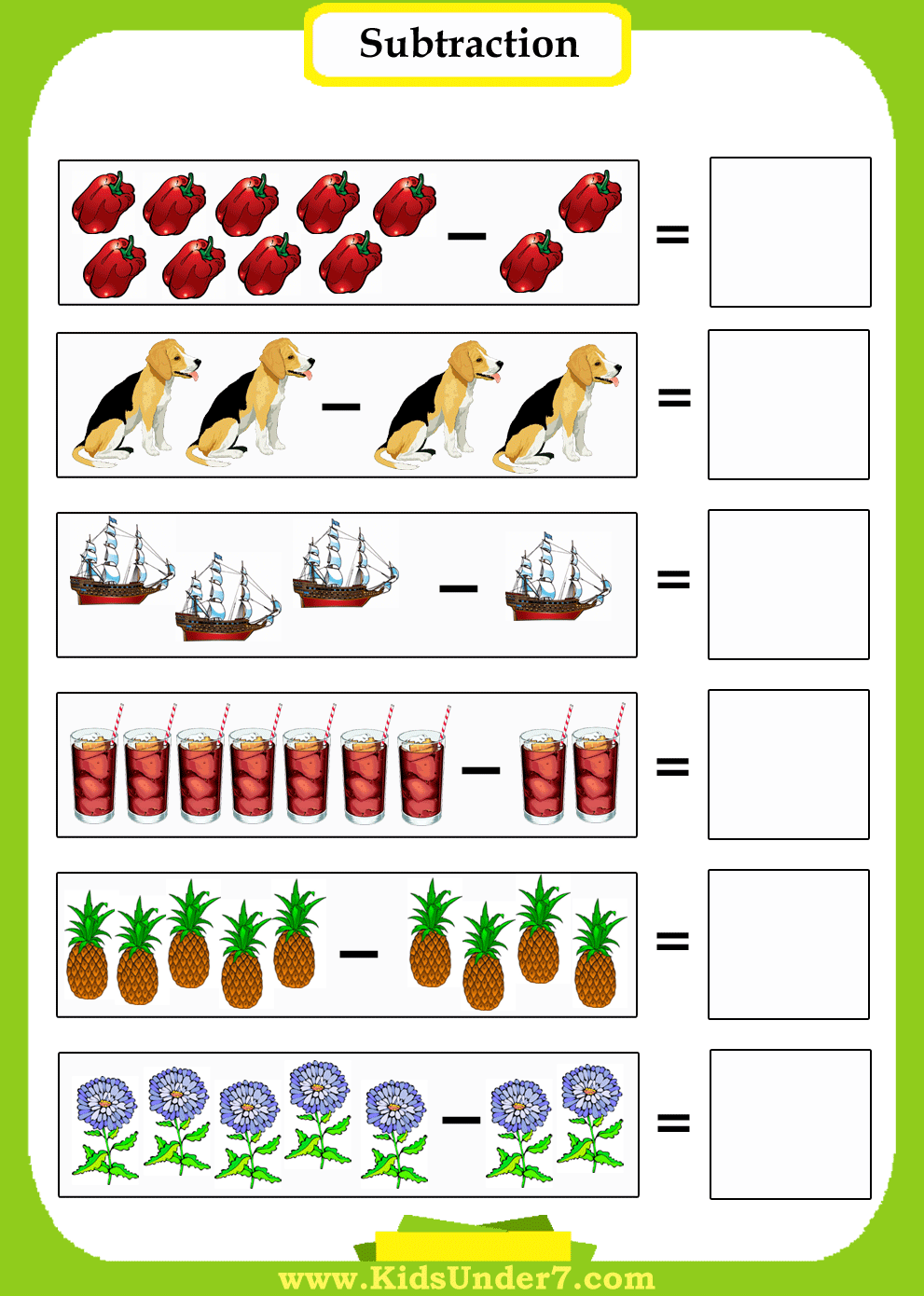 Kids Under 7 Subtraction Worksheets Worksheets Library Kids Under 7 Subtraction Worksheets Worksheets Library