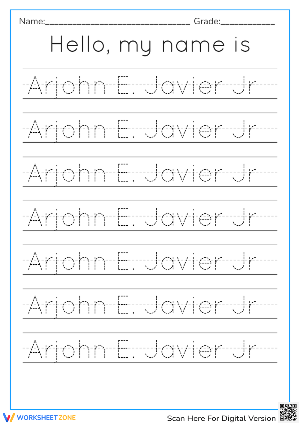 32 Free Blank Name Tracing Worksheets Teach Prints