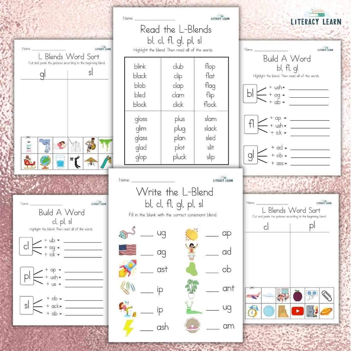 L Blends Worksheets 6 Free Printables Literacy Learn