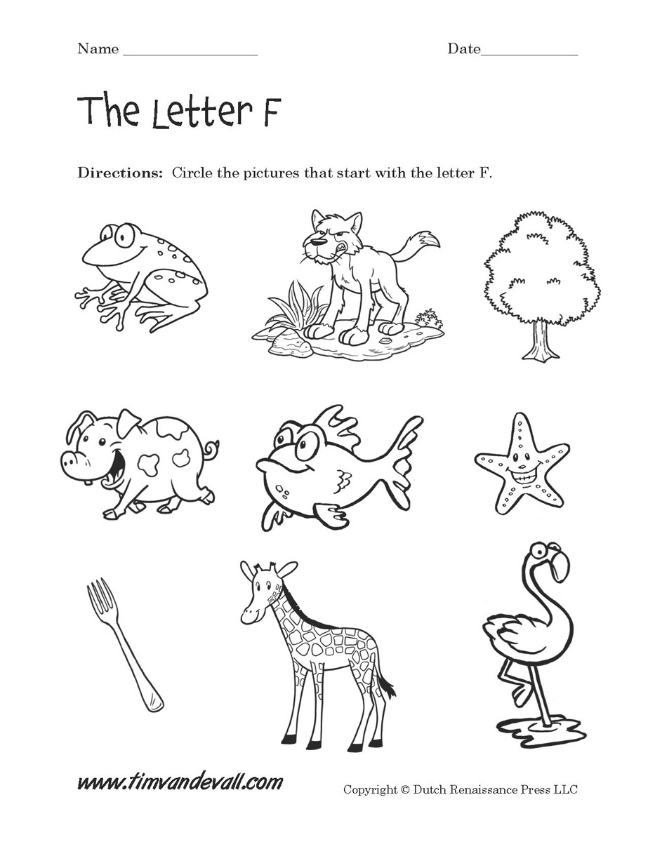 Letter F Worksheets Preschool Alphabet Printables