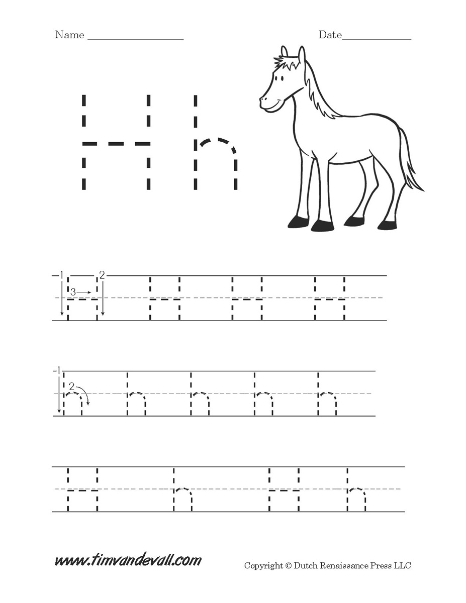 Letter H Worksheet 01 1200 Tim S Printables