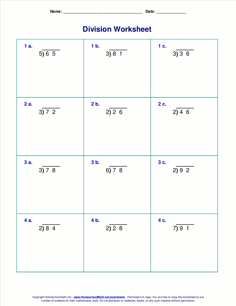 Printable Division Worksheets For Teachers Math Champions