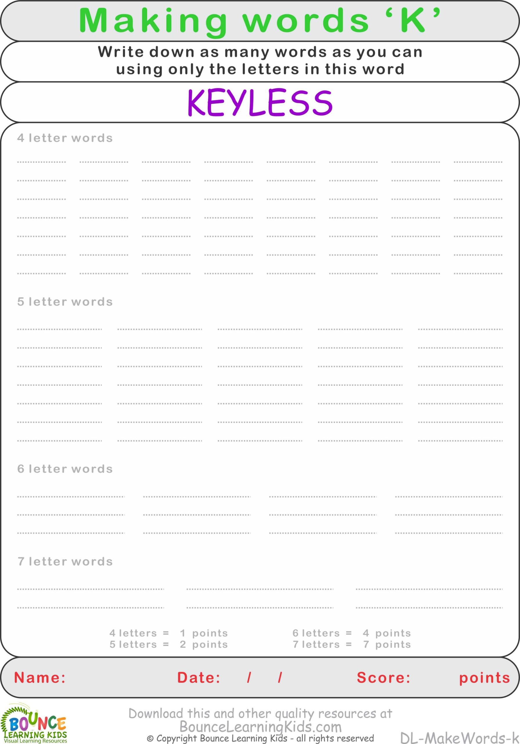 Making Words Anagrams PORTALLAS Make Your Own Printable Word Shapes Worksheets A To Z Teacher Stuff