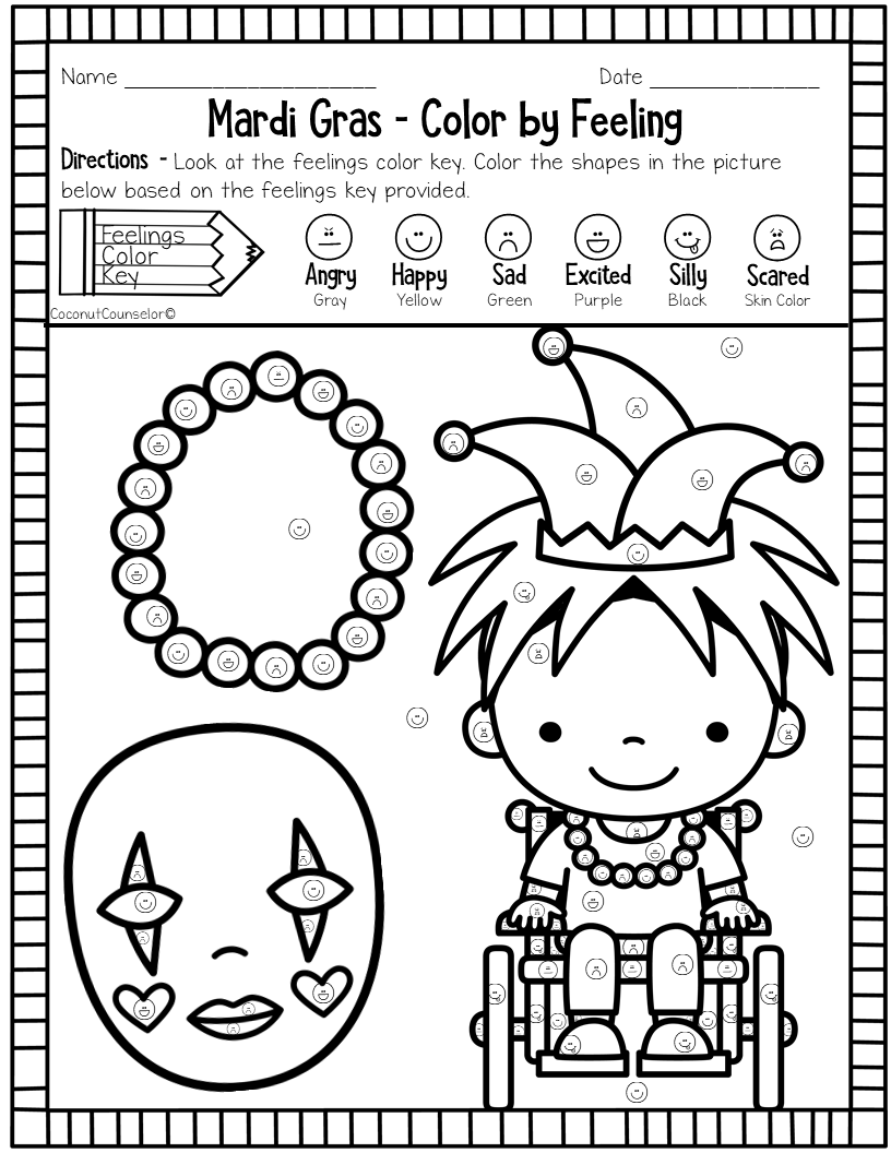 Mardi Gras Color By Feeling Worksheets Made By Teachers MARDI GRAS MATH WITH A FREEBIE OXBOX TEACHING