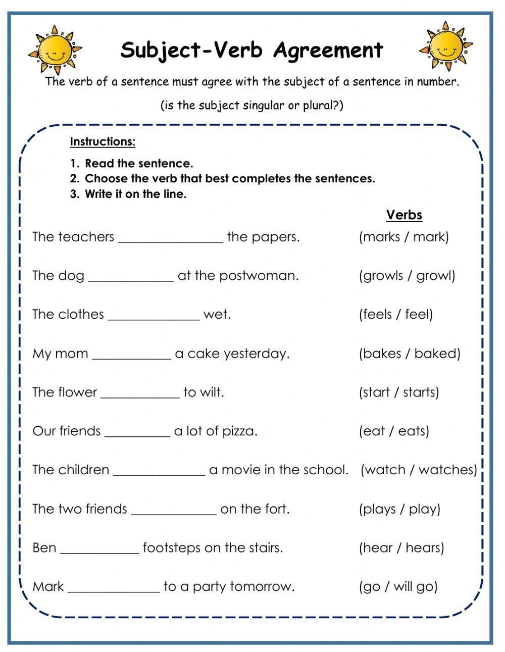 Mastering Subject Verb Agreement Worksheets And Exercises For Precision Mastering Subject Verb Agreement Worksheets And Exercises For Precision