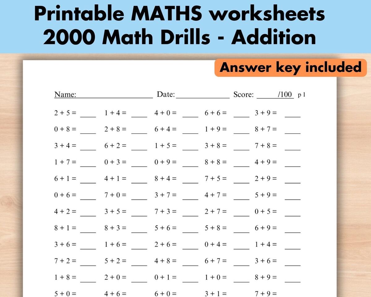 Maths Drill Addition Worksheets Printable Numbers 0 To 9 Practice Speed Counting Addition Homework Maths Worksheet Answers Included Etsy Maths Drill Addition Worksheets Printable Numbers 0 To 9 Practice Speed Counting Addition Homework Maths Worksheet Answers Included Etsy