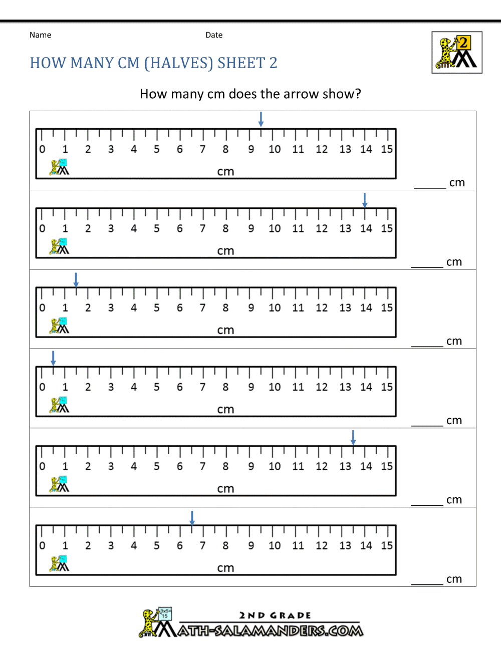 Measurement Math Worksheets Measuring Length 14 Printable Measuring With A Ruler Worksheets Etsy