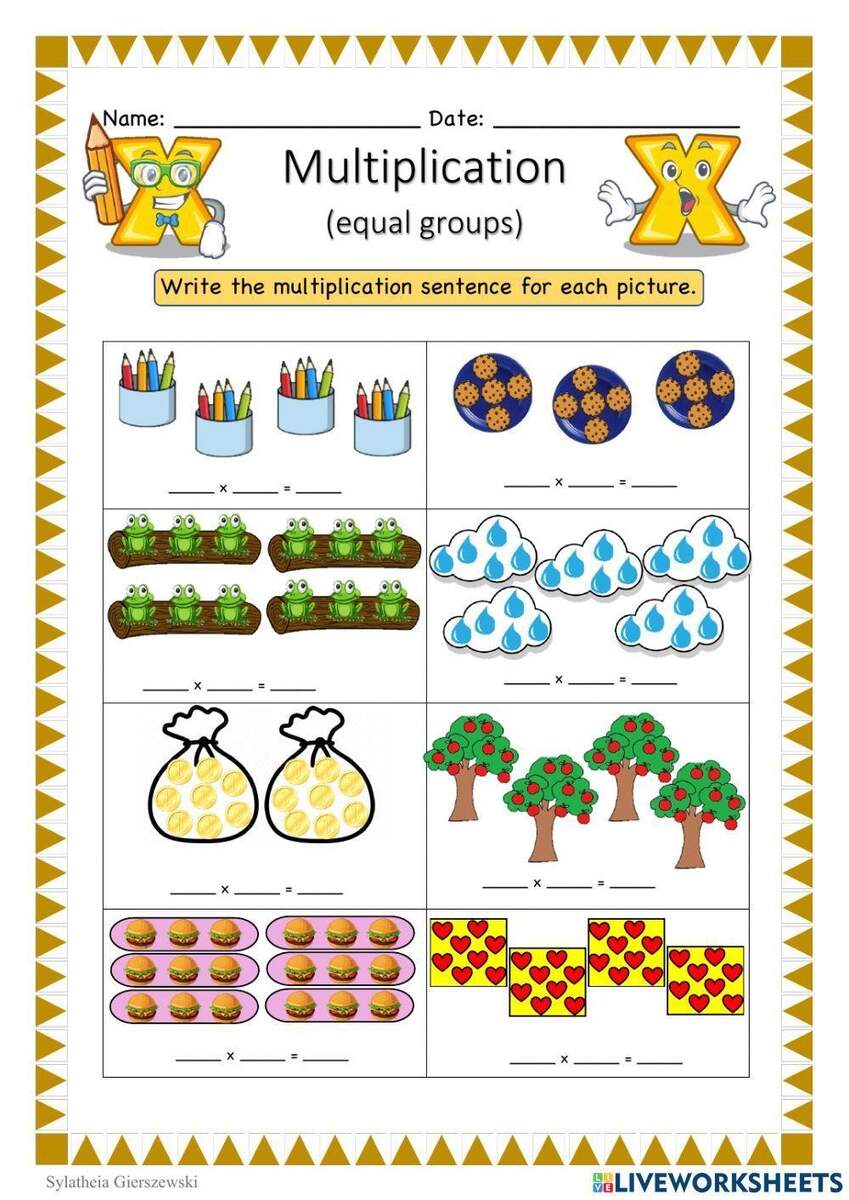 Multiplication Equal Groups Exercise Worksheets Library