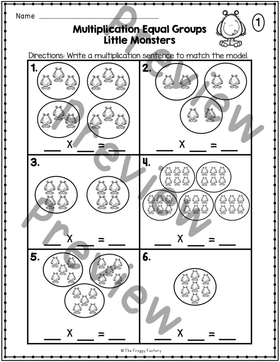 Multiplication Equal Groups Multiplication Worksheets Classful