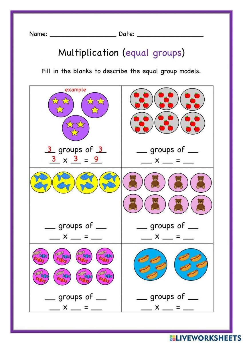 Multiplication Equal Groups Worksheet Worksheets Library