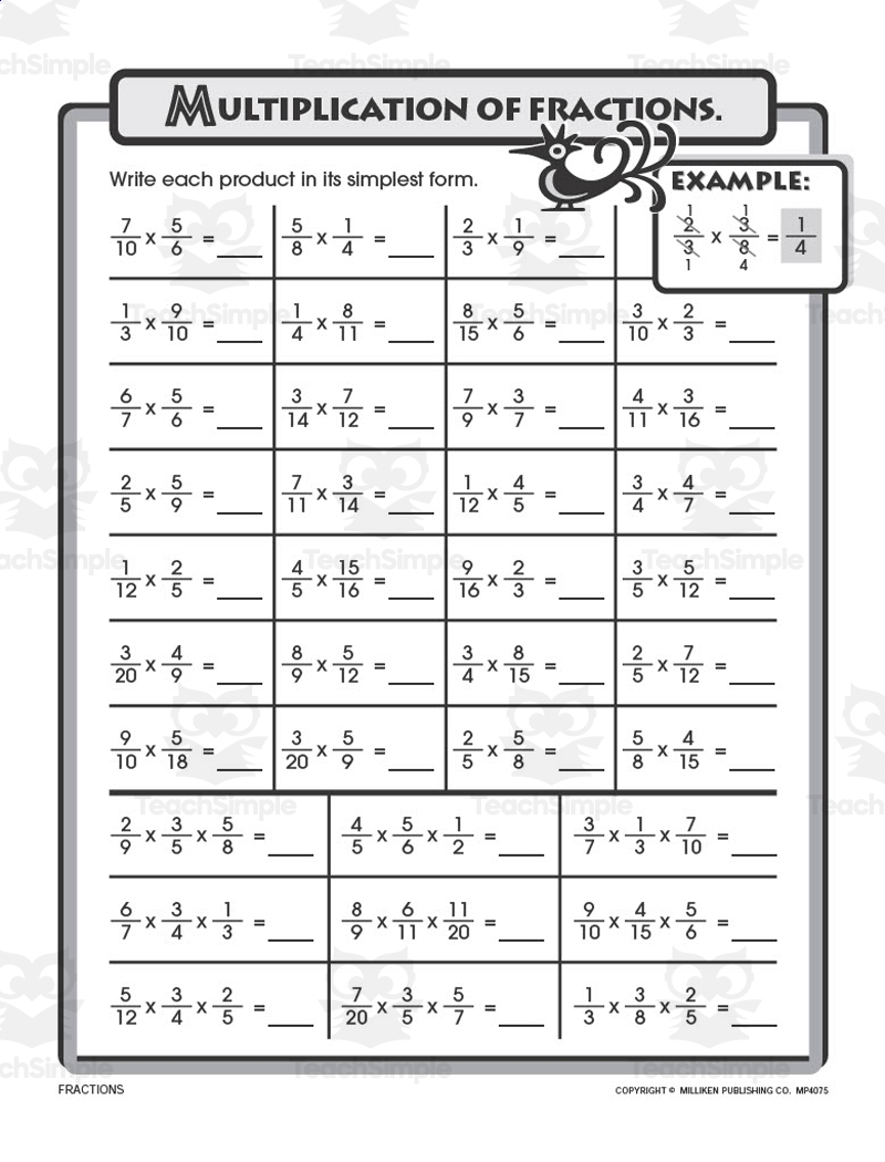 Multiply And Divide Rational Numbers 1 CCSS 7 NS A 2c Supplemental Worksheets For The Common Core By Teach Simple