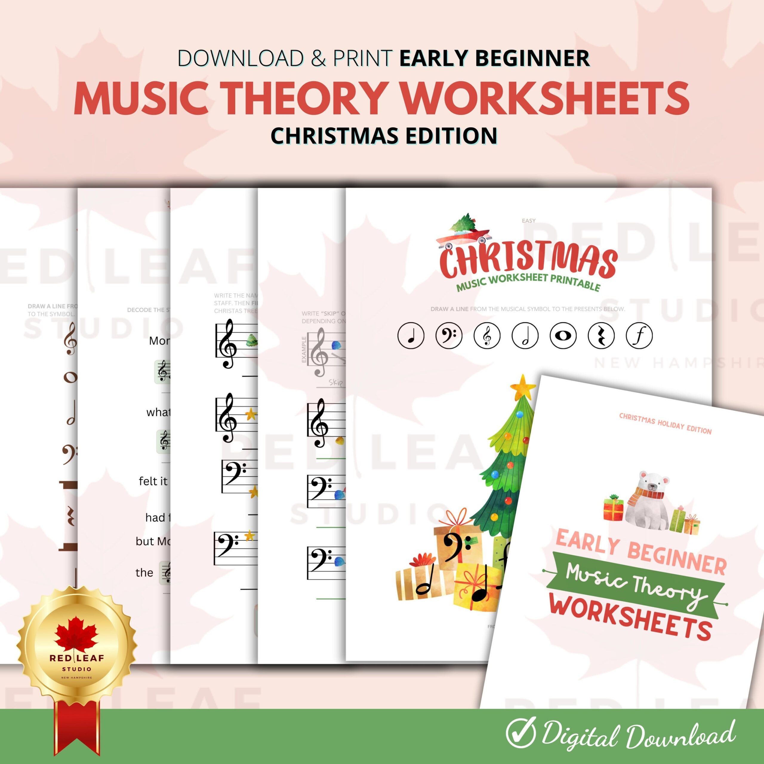 Music Theory Worksheets Christmas Edition Piano Lesson PDF US Letter Etsy Music Theory Worksheets Christmas Edition Piano Lesson PDF US Letter Etsy