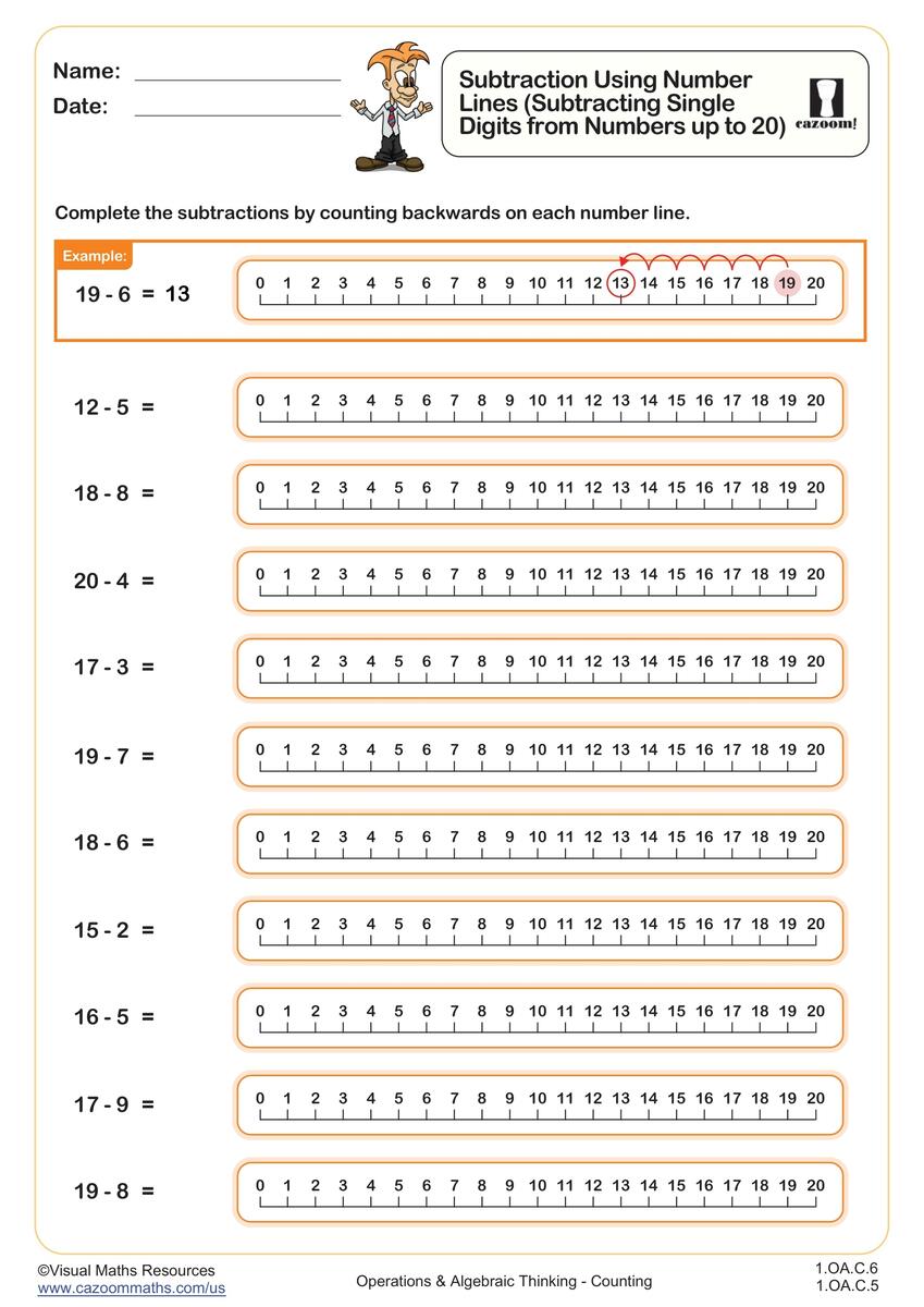 Negative Number Lines From Minus 20 FREE Teaching Resources Cazoom Math