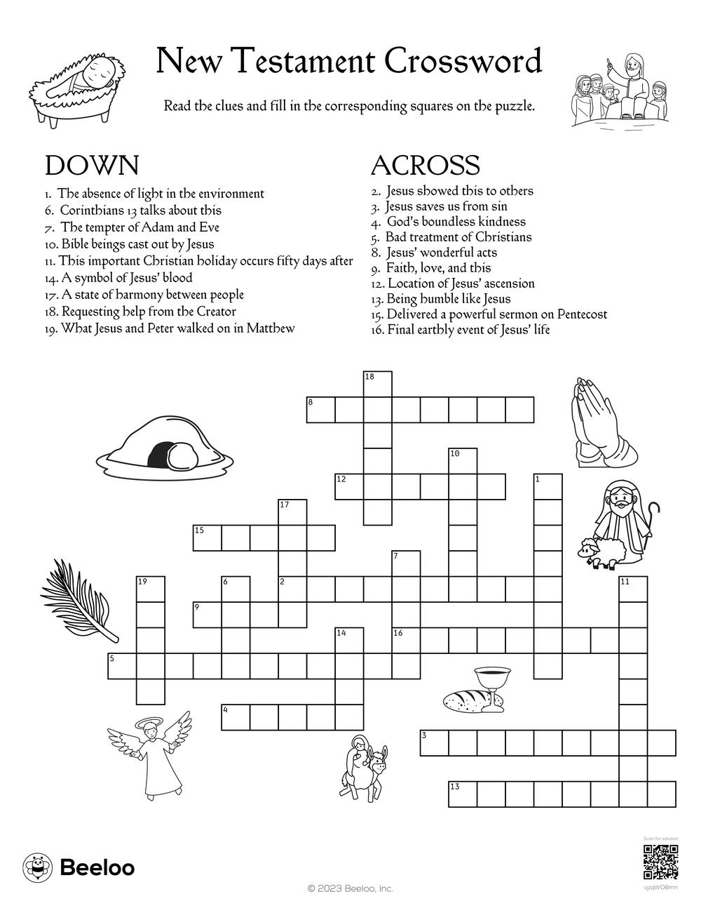 New Testament Crossword Beeloo Printable Crafts And Activities For Kids