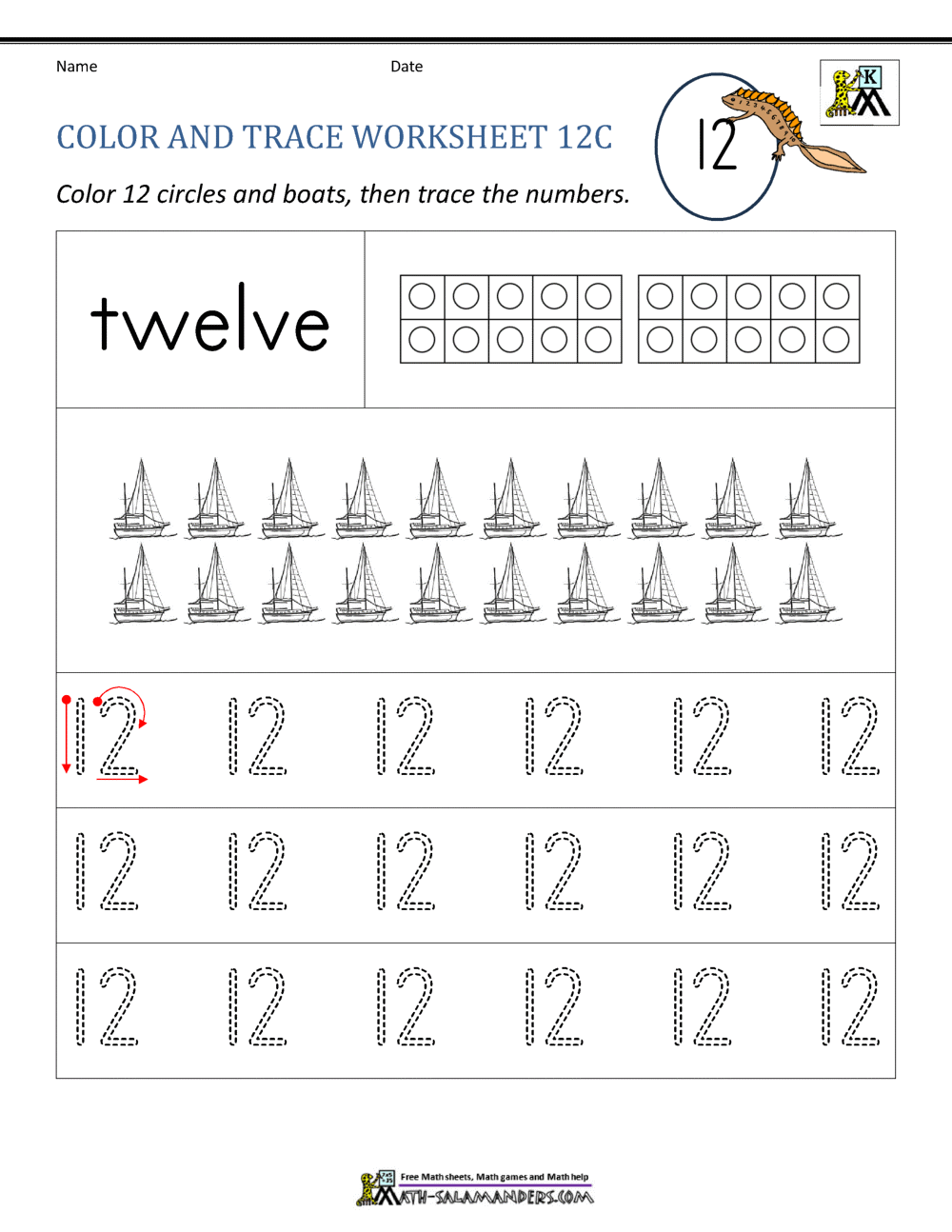 Number 12 Worksheets For Preschool Number 12 Worksheets For Preschool