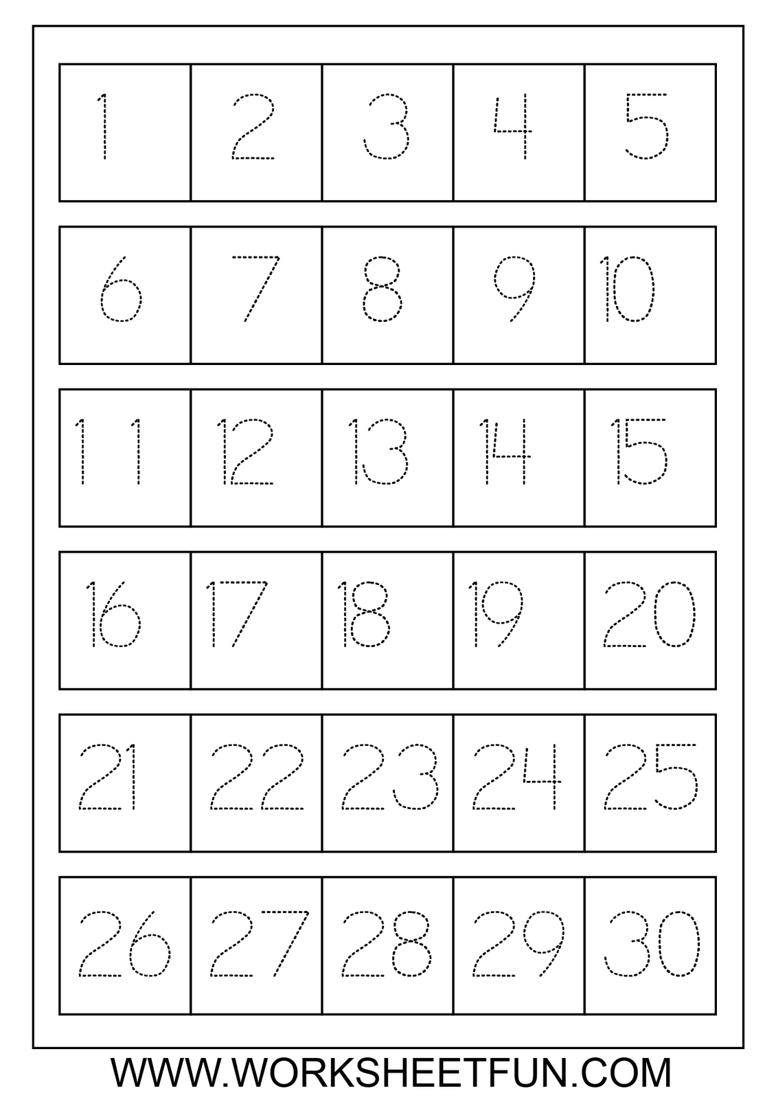 Number Chart 1 30 10 Free PDF Printables Printablee