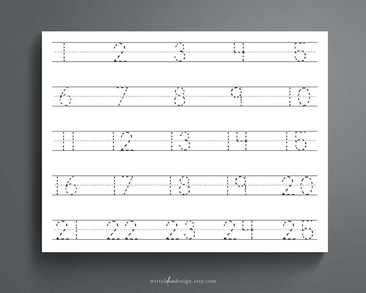Number Tracing Worksheet 1 25 Printable Trace Numbers Handwriting Practice Number Tracing Tracing Worksheets Etsy Number Tracing Worksheet 1 25 Printable Trace Numbers Handwriting Practice Number Tracing Tracing Worksheets Etsy