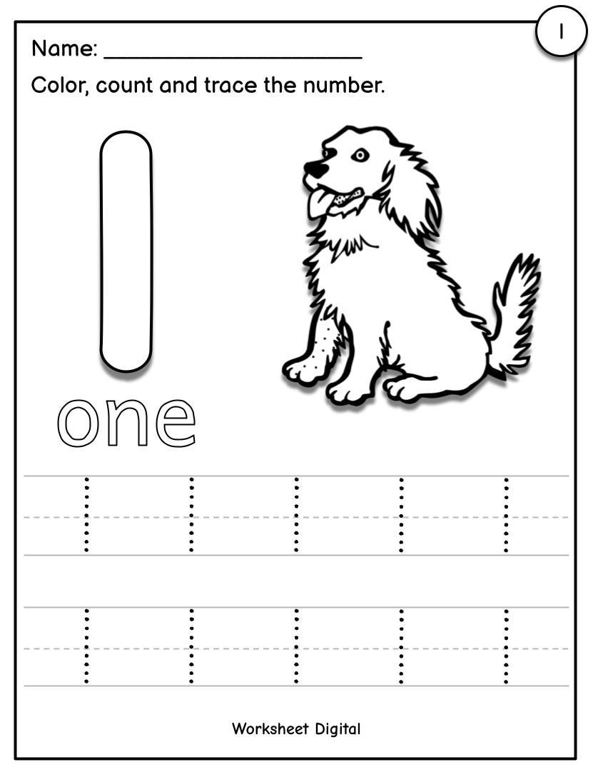 Numbers 1 10 Tracing Worksheets Preschool Handwriting Practice PDF Download Etsy