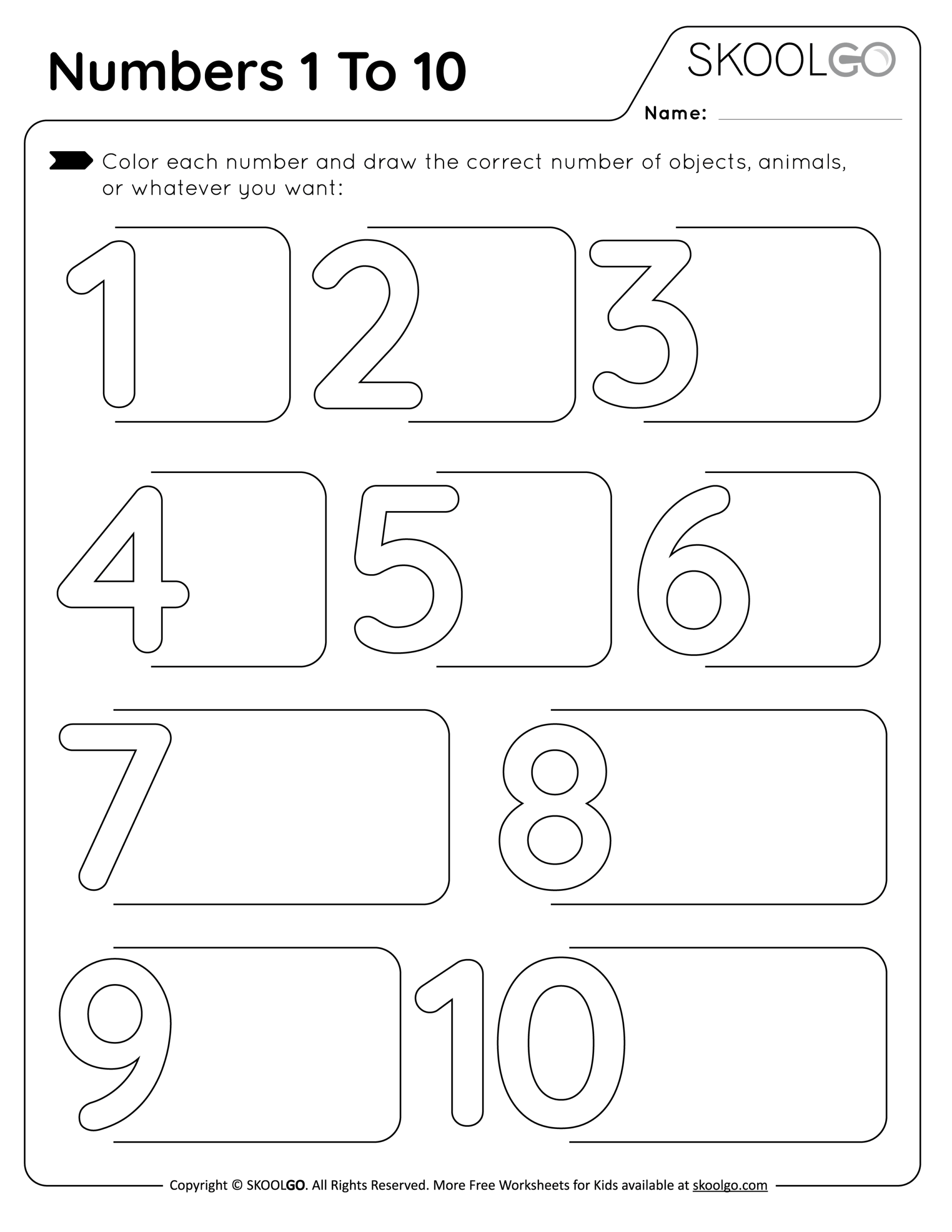 Numbers One To Ten 1 10 Ezpzlearn