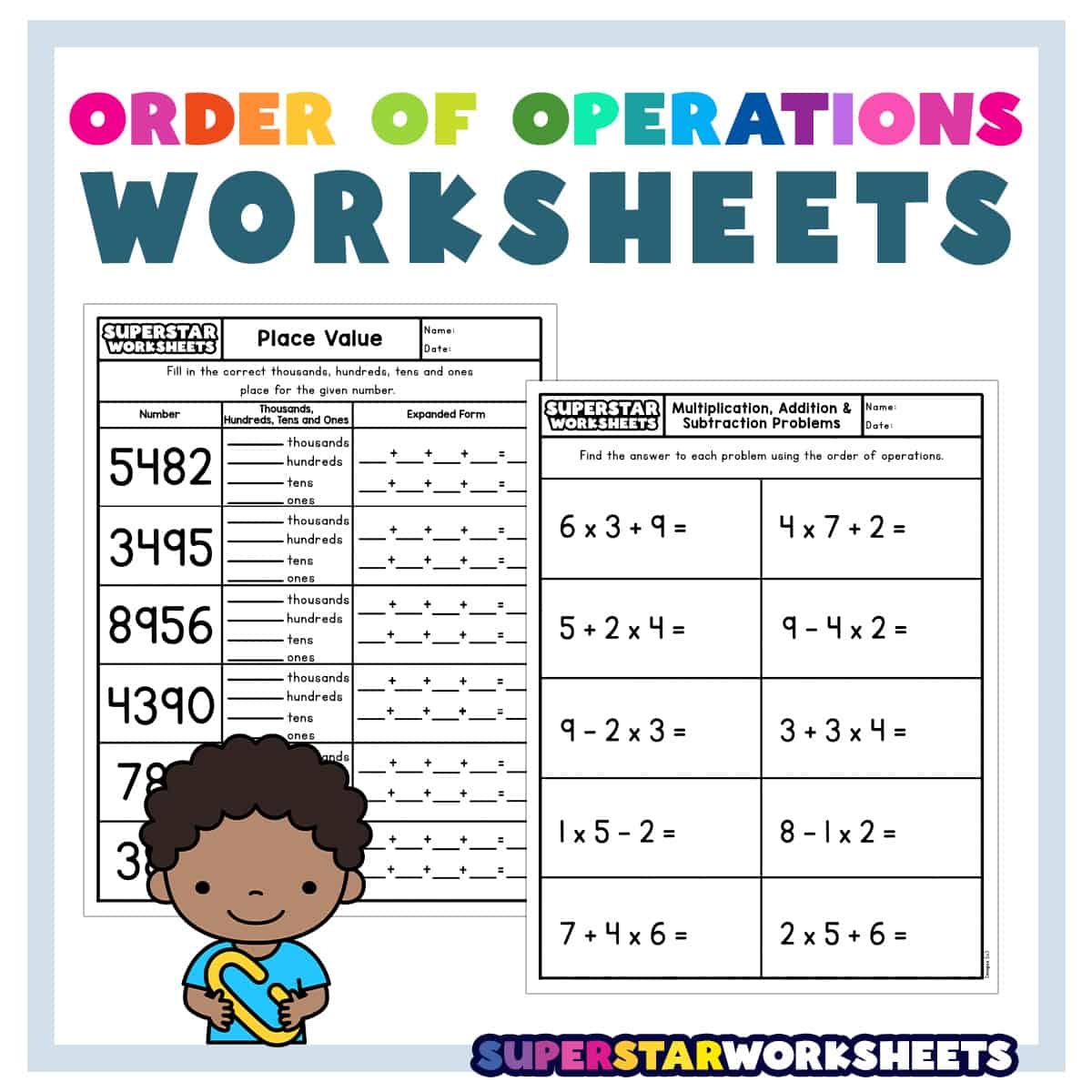 Order Of Operations Worksheets Superstar Worksheets Free Printable Order Of Operations Practice Worksheet