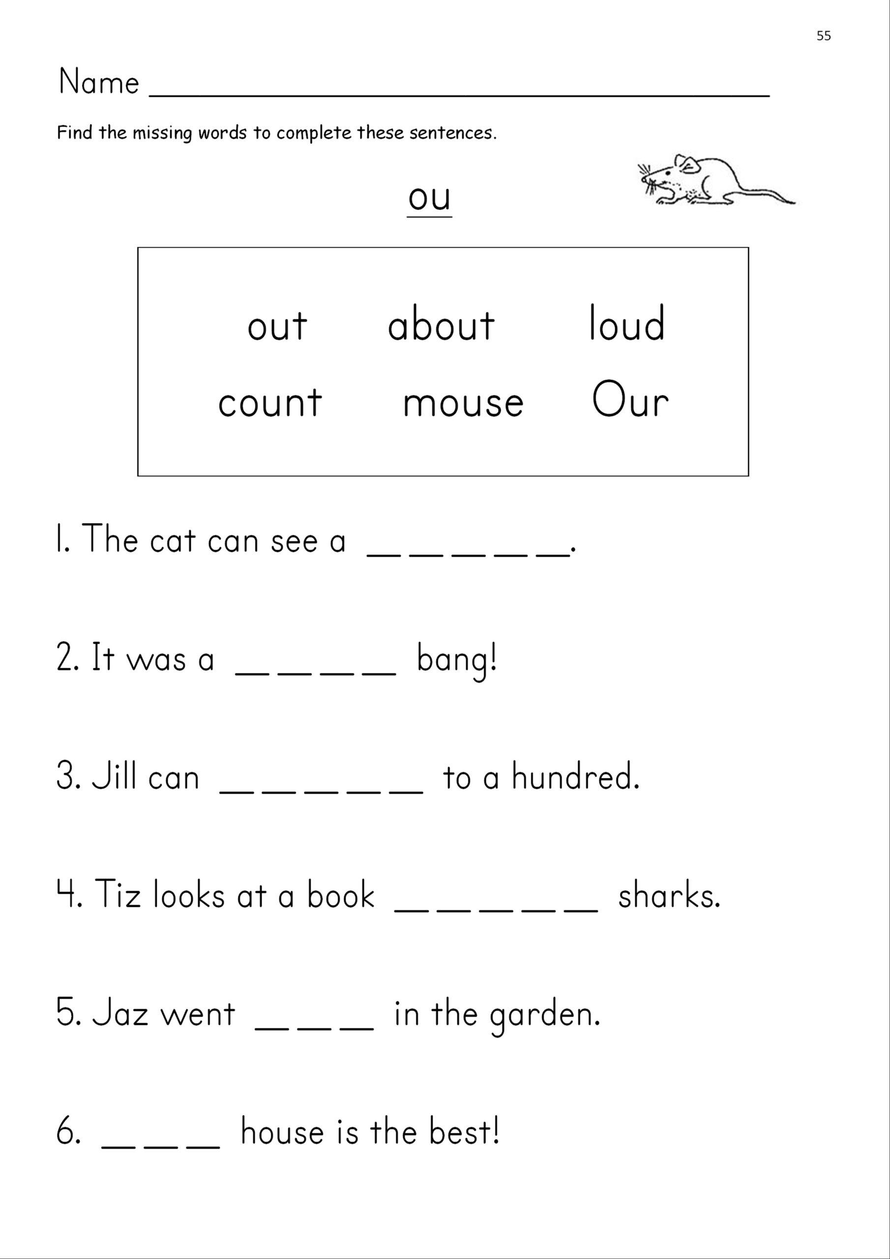 Ou Phonics Worksheets SOUND IT OUT PHONICS