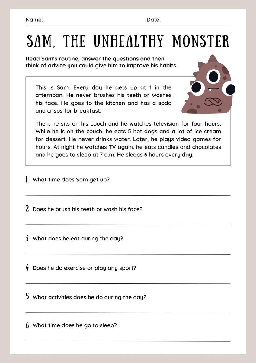 Page 4 Free Custom And Printable Reading Worksheet Templates Canva