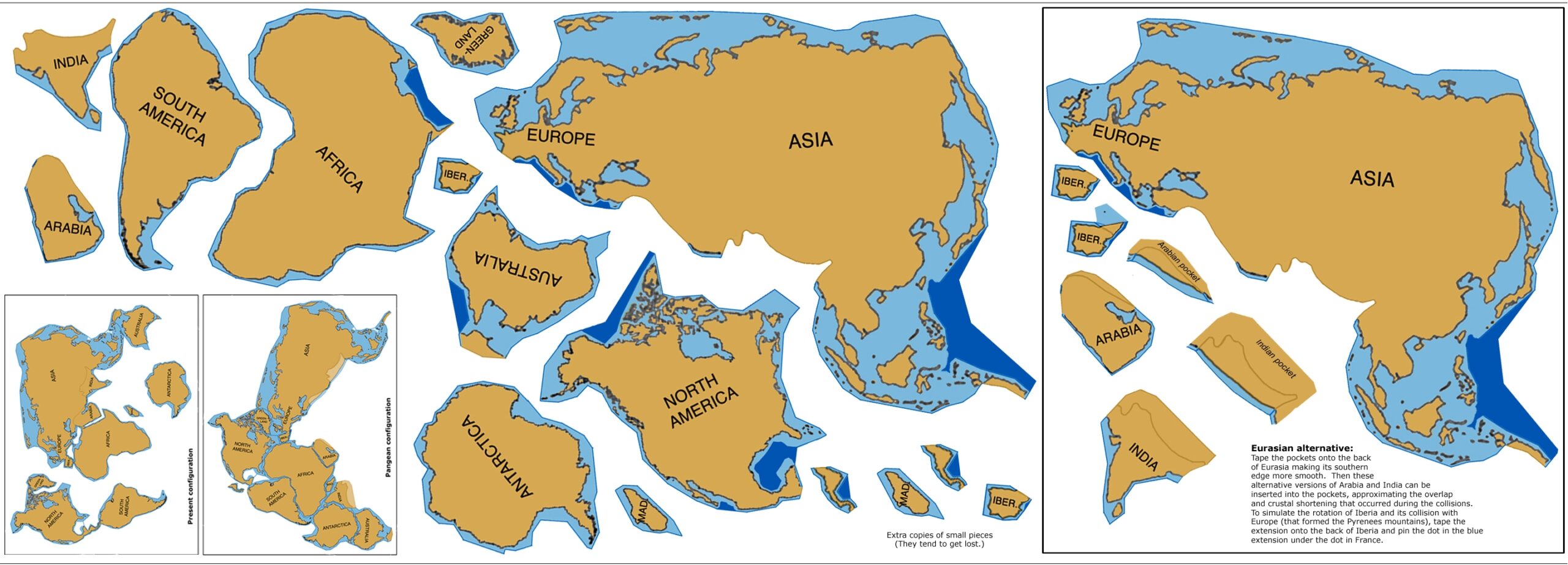 Pangea Breakup And Continental Drift Physical Puzzle Hands On Geography Activity Make A Pangaea Puzzle