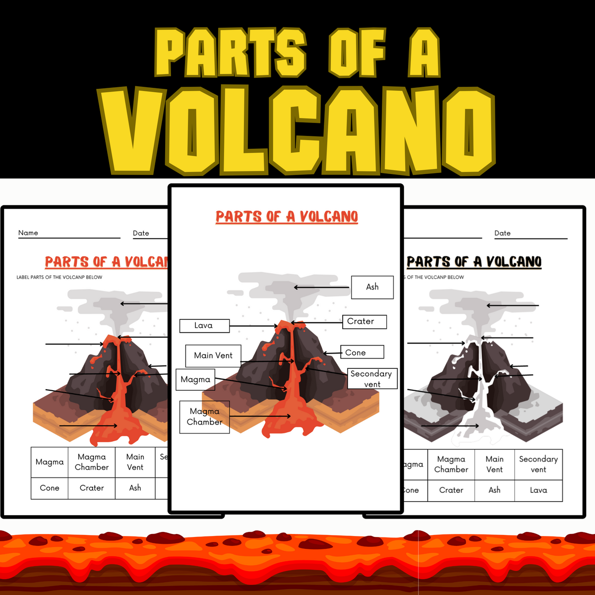 Parts Of A Volcano Worksheets Labeling Diagram Cut Paste Description Made By Teachers Parts Of A Volcano Worksheets Labeling Diagram Cut Paste Description Made By Teachers