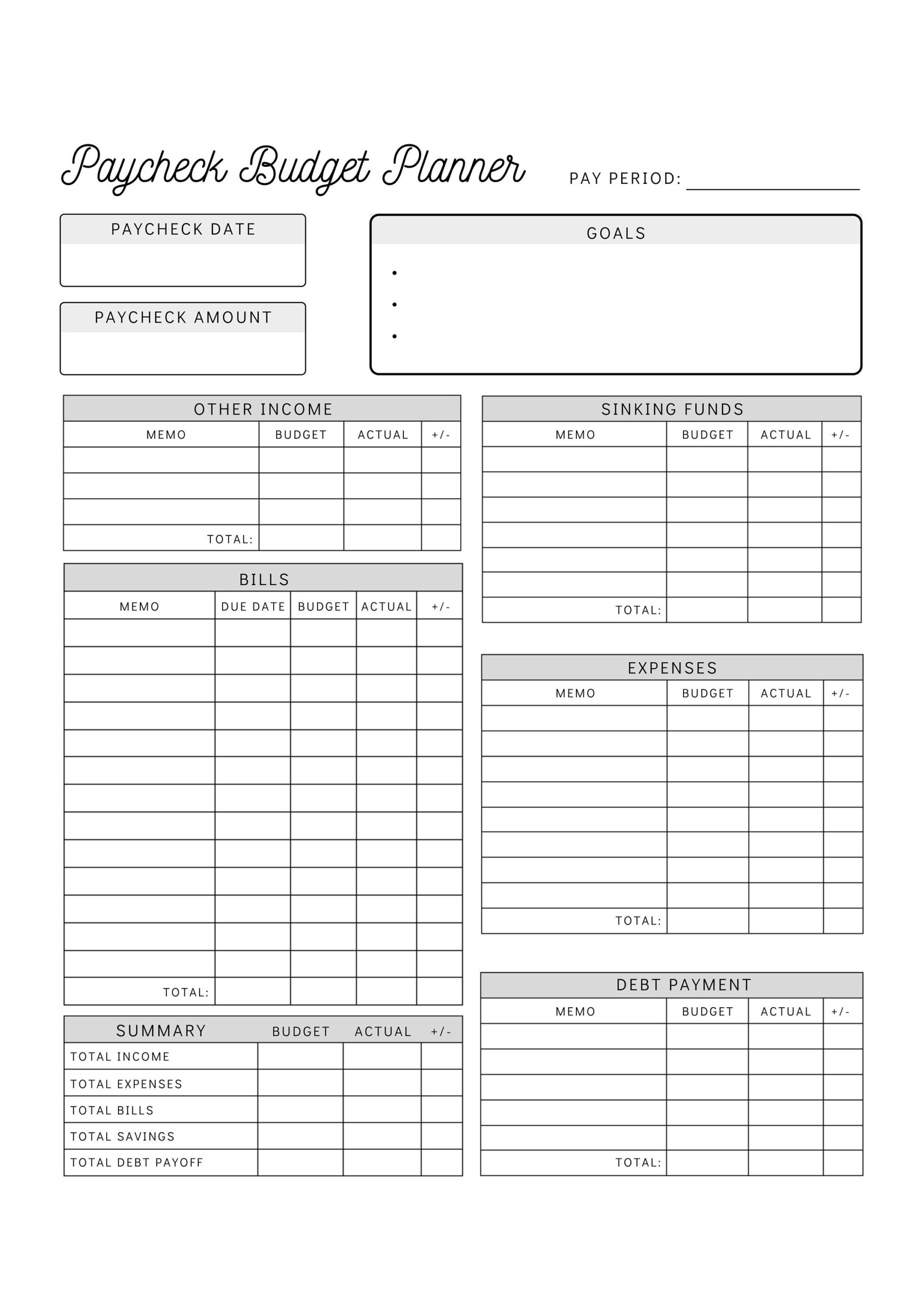 FREE Budget Sheet Template Printable And Editable