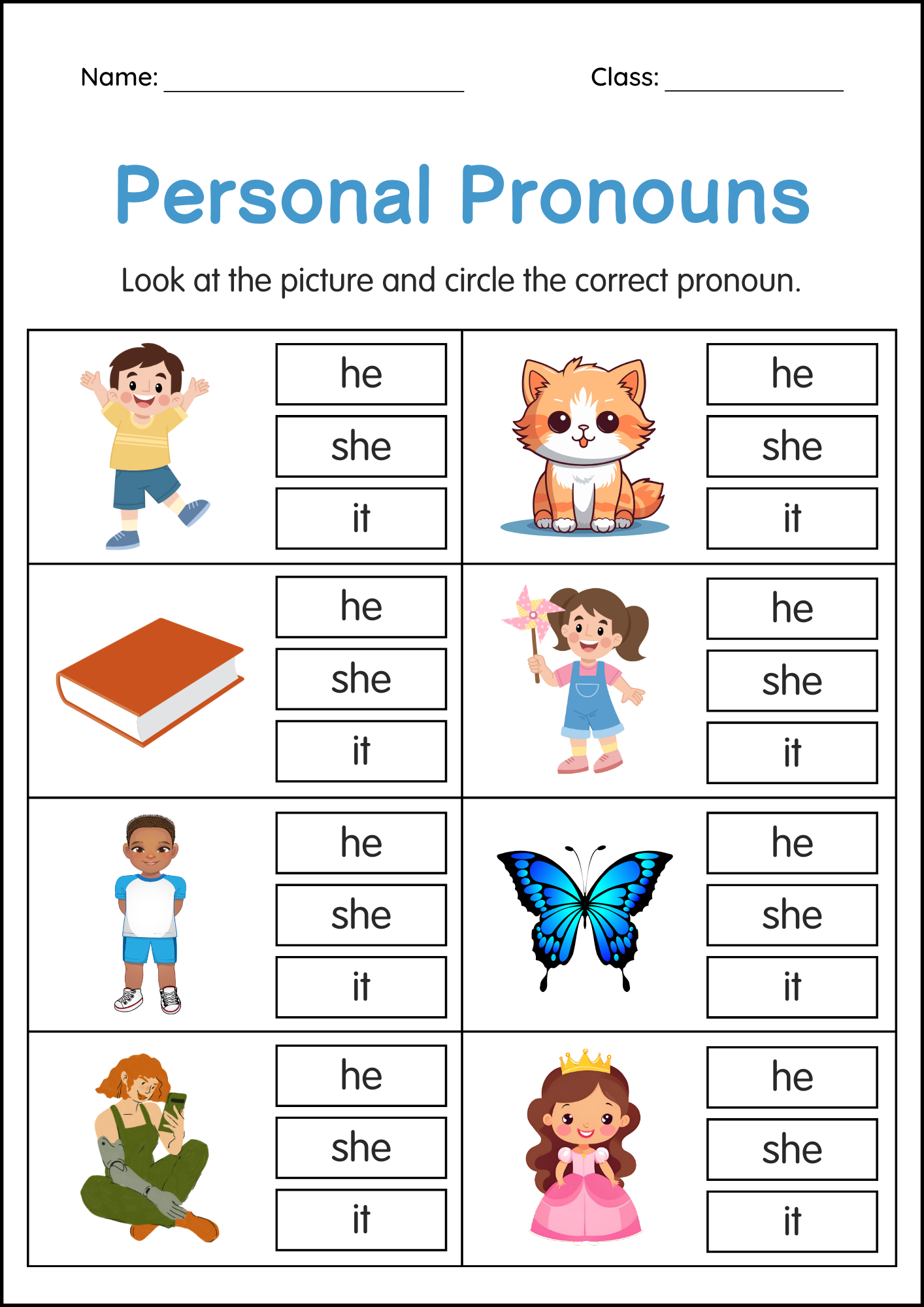 Personal Pronouns Activity Worksheets For Grade 2 3 4 Made By Teachers Personal Pronouns Activity Worksheets For Grade 2 3 4 Made By Teachers