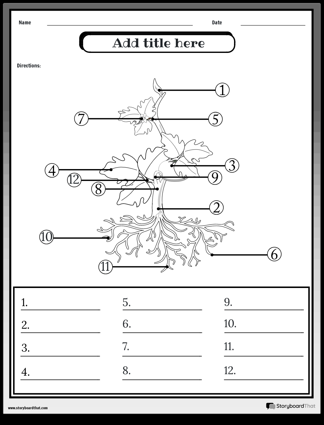 Plant Worksheets Free Customizable From Storyboard That