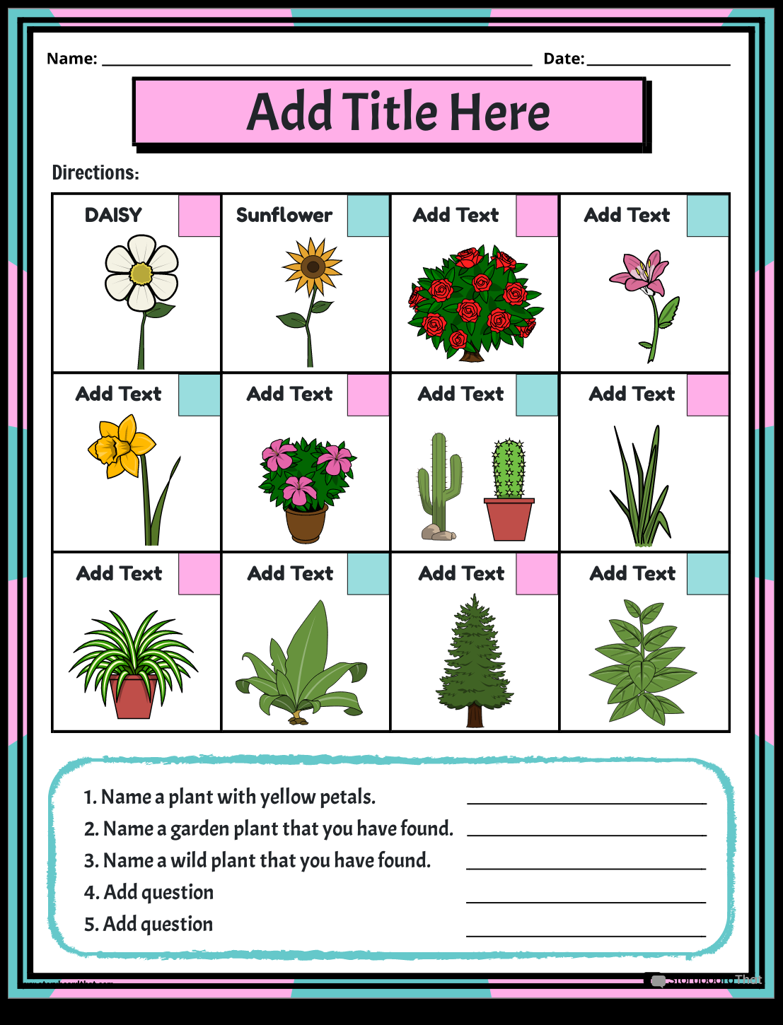 Plant Worksheets Free Customizable From Storyboard That