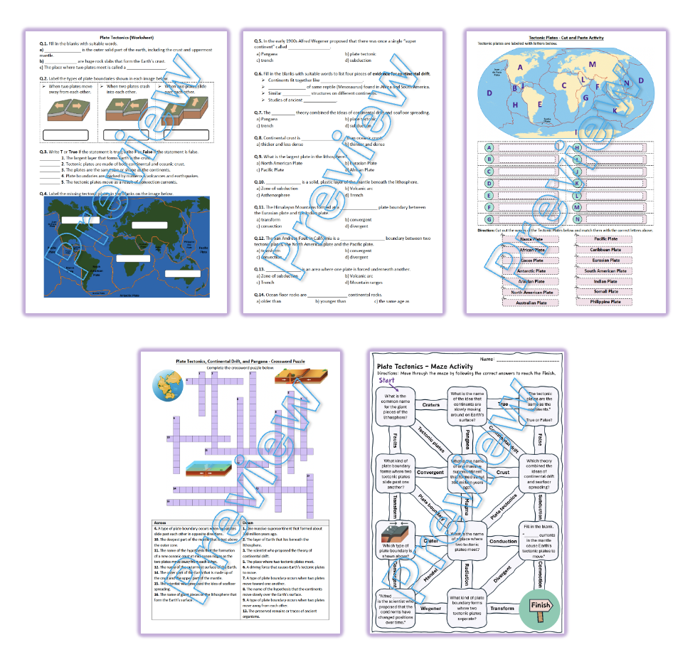 Plate Tectonics Worksheet Puzzle Printable And Distance Learning Teaching Resources