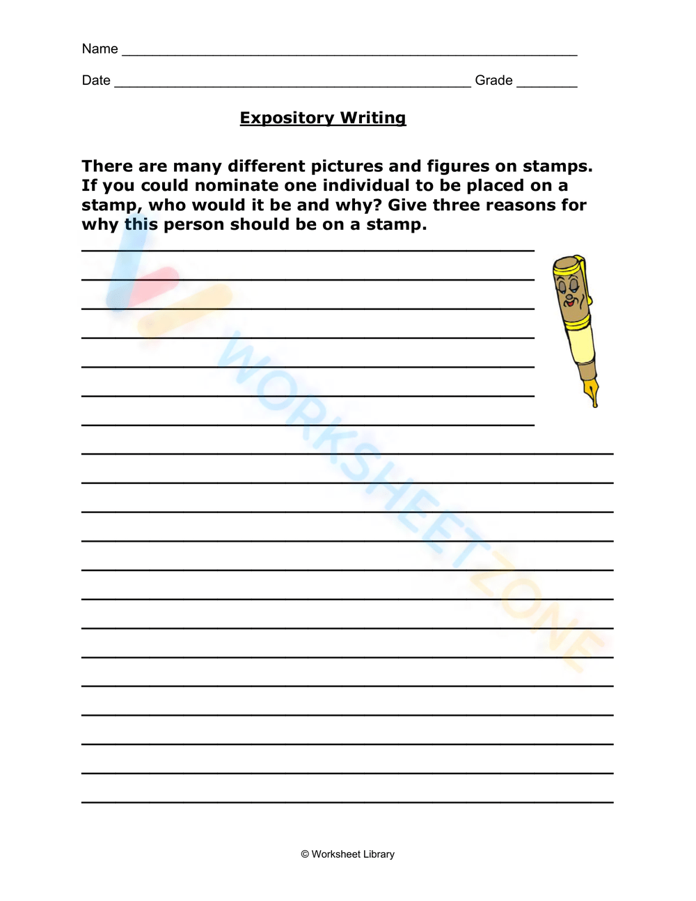 Printable 5th Grade Expository Writing Worksheets