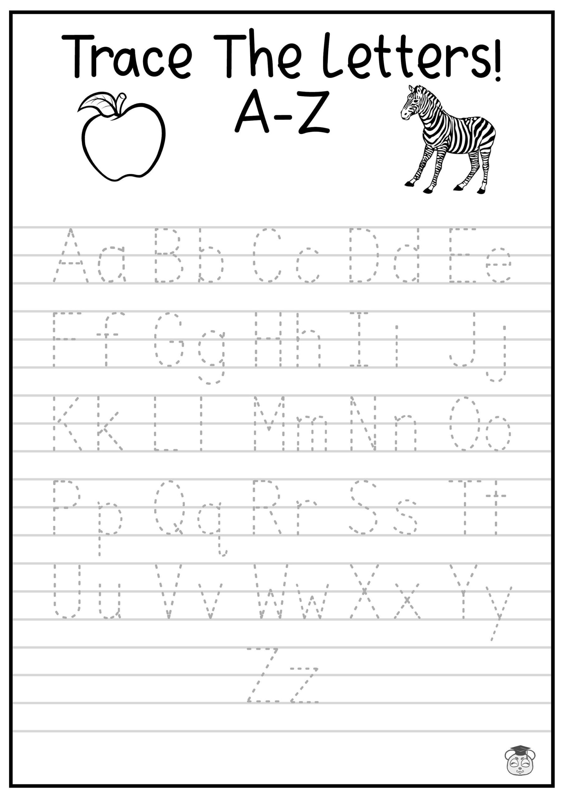 Printable A Z Letter Tracing Worksheet Capital And Lowercase Alphabetical Letter Tracing Ages 3 7 KG1 To Grade 2 Etsy Canada