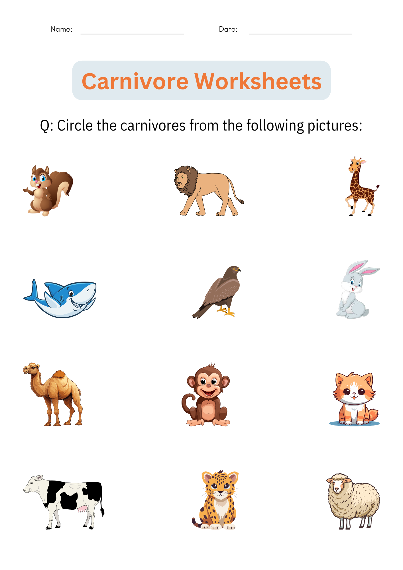Printable Animal Classification Carnivore Worksheets Activities For Grade 1 2 Made By Teachers Printable Animal Classification Carnivore Worksheets Activities For Grade 1 2 Made By Teachers