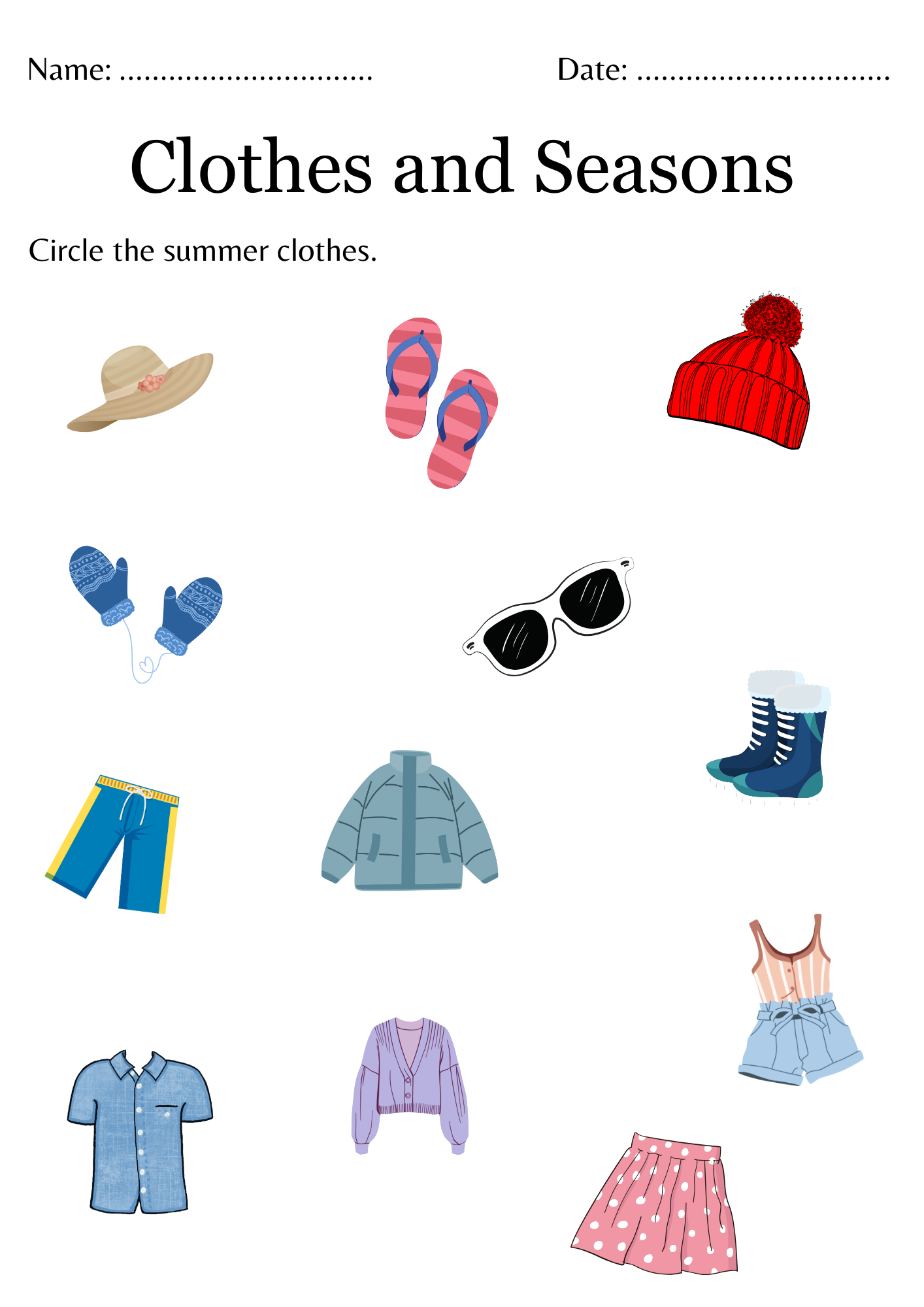 Printable Clothes For Different Seasons Worksheet Weather And Clothes Activity Made By Teachers