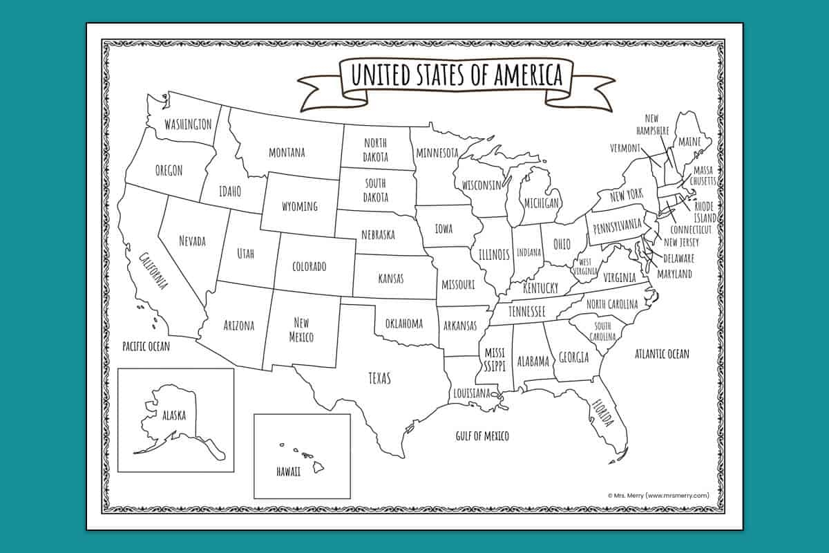Printable 50 States Checklist Smiling Colors