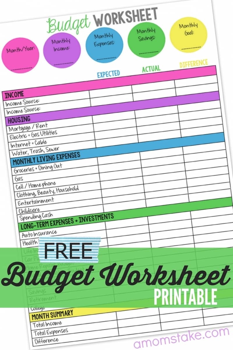 Printable Monthly Family Budget Worksheet A Mom S Take Family Binder Budgeting Printables Clean And Scentsible