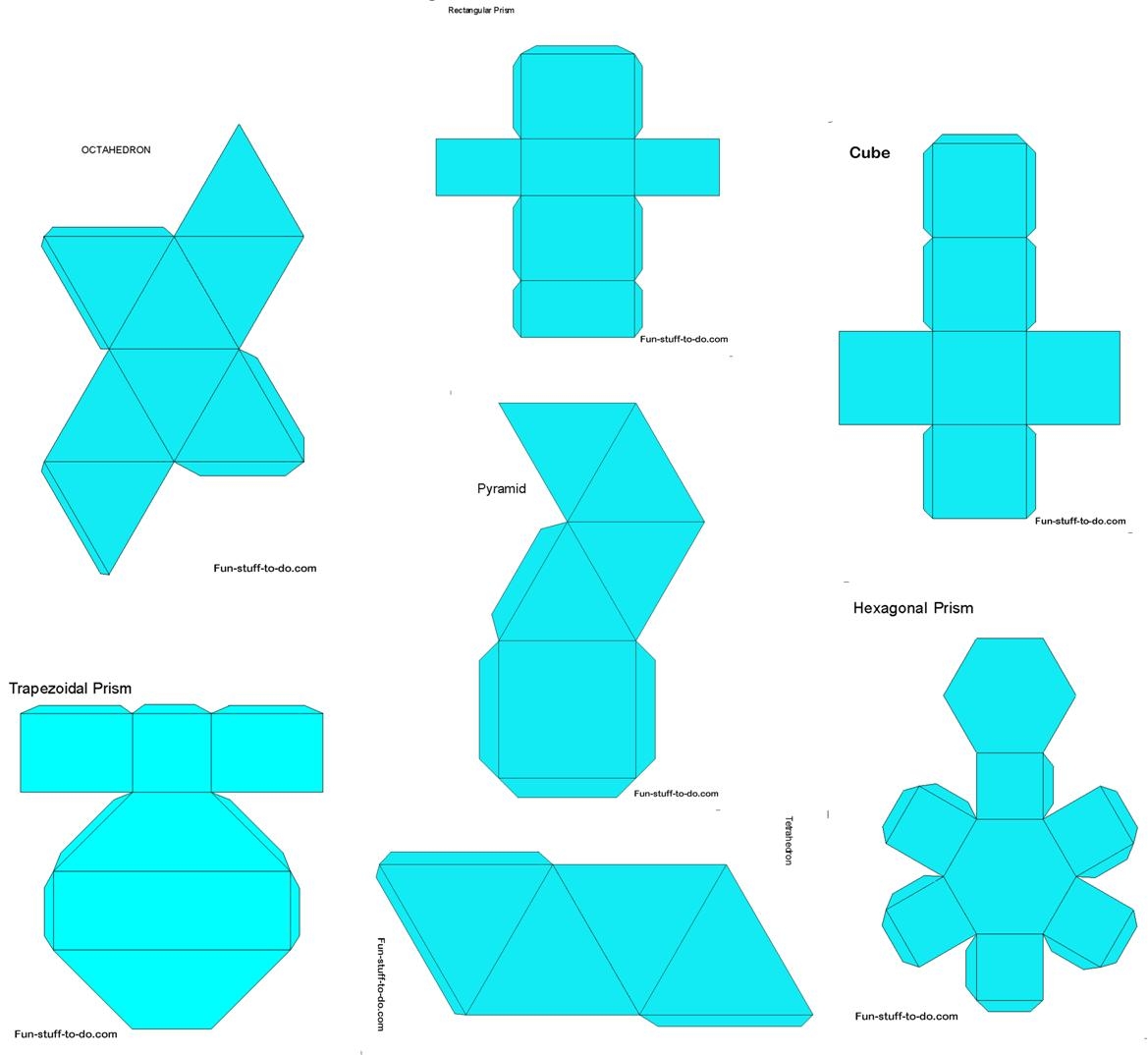 Printable Shapes 3d Geometric Shapes Nets
