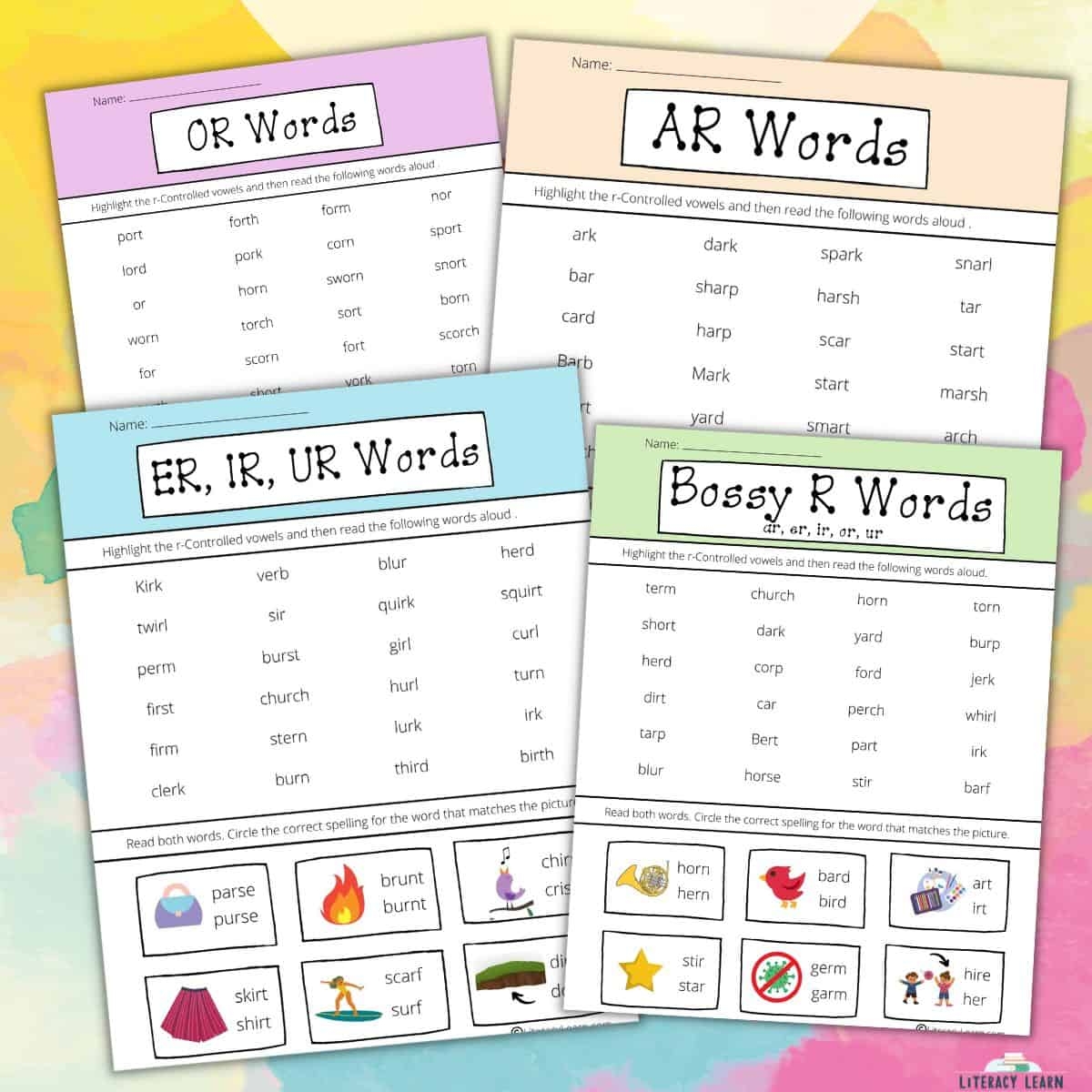 R Controlled Vowels Worksheets 4 Free Printables Literacy Learn Free AR Word List And More Forward With Fun