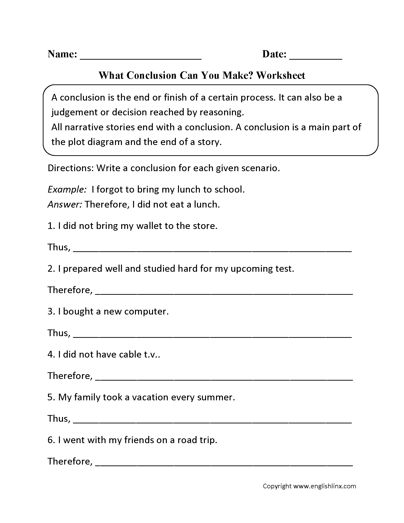 Reading Worksheets Drawing Conclusions Worksheets