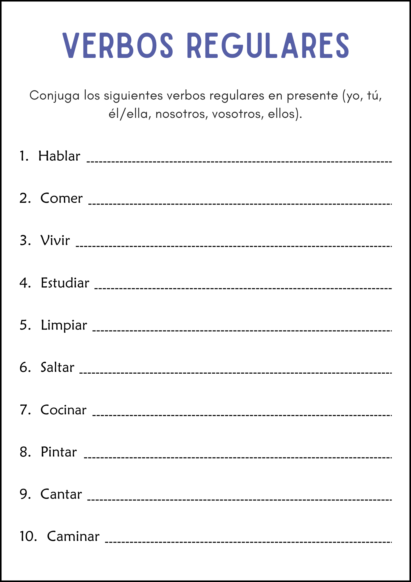 Regular And Irregular Verbs Grammar Worksheets In Spanish Made By Teachers